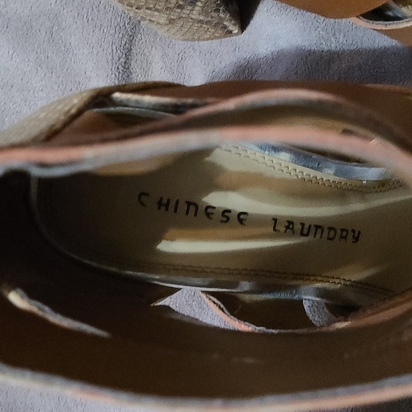 Chinese Laundry Bonafide Hazelnut Snakeskin Print Strappy Heels 8 - Picture 11 of 13